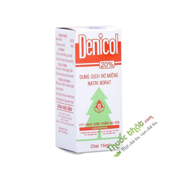 Denicol 20% 15ml - dung dịch rơ miệng Natri Borat