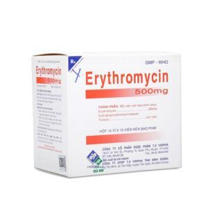 Erythromycin 500mg Hộp 100 Viên - Trị Nhiễm Khuẩn