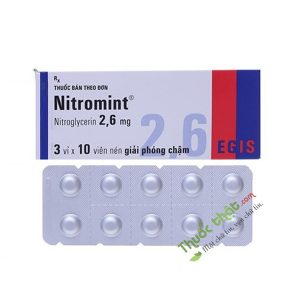 Nitromint 2.6mg - Dự phòng cơn đau thắt ngực.