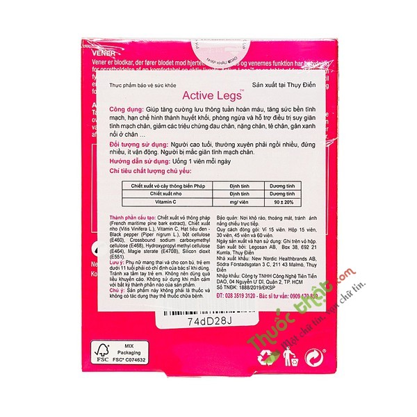 New Nordic Active Legs 15 Viên - Viên Uống Hỗ Trợ Điều Trị Giãn Tĩnh Mạch