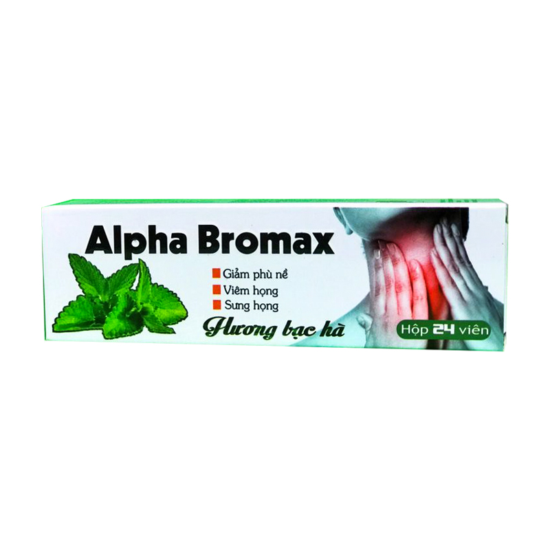 Alpha Bromax hộp 24 viên - Giảm phù nề, viêm họng, sưng họng