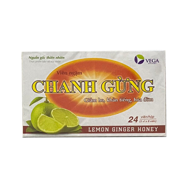 Viên ngậm chanh gừng hộp 24 viên