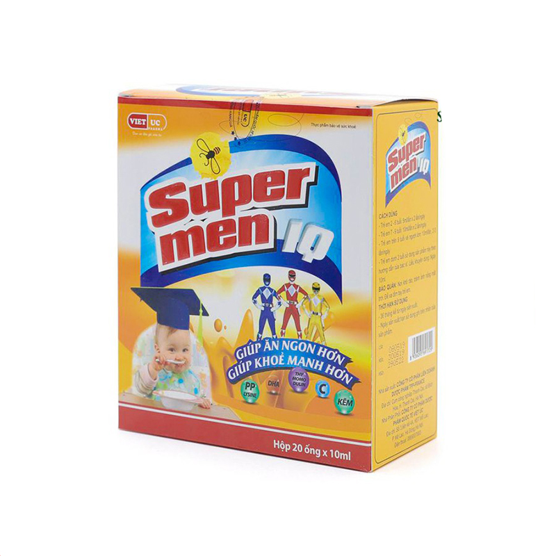 Supermen IQ hộp 20 ống - Bổ sung dưỡng chất cho trẻ suy dinh dưỡng