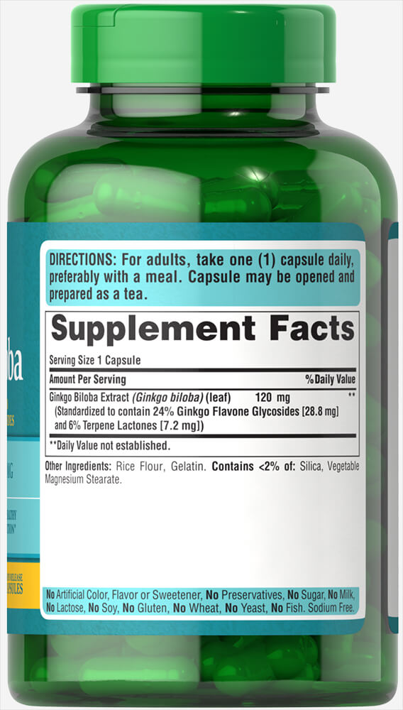 Ginkgo Biloba Standardized Extract 120mg - Không còn nỗi lo chậm nhớ chóng quên