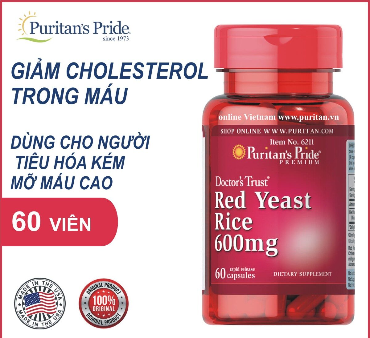 Red Yeast Rice 600 mg -Công dụng đặc biệt