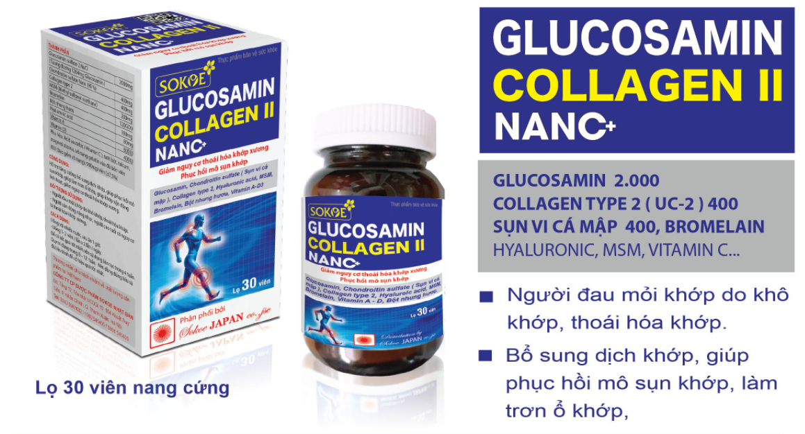 Glucosamine Collagen II Nanc lọ 30 viên