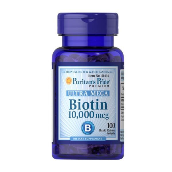 Biotin 10000mcg Lọ 100 Viên - Hỗ Trợ Kích Thích Mọc Tóc