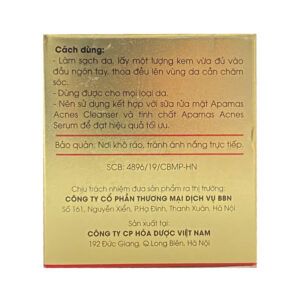Apamas Acnes Cream Hộp 50ml - Thành Phần Công Dụng