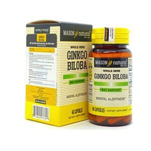 Ginkgo Biloba Mason Hộp 60 Viên - Hỗ Trợ Sức Khỏe Não Bộ