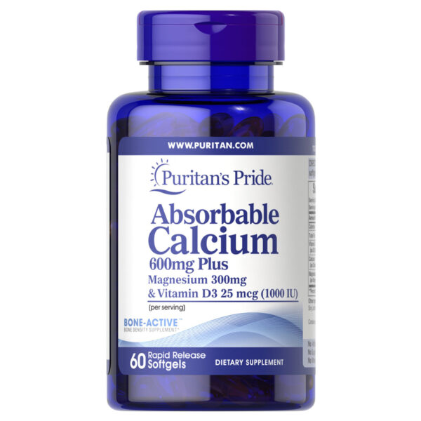 Absorbable Calcium 600 mg plus Magnesium 300 mg lọ 60 viên