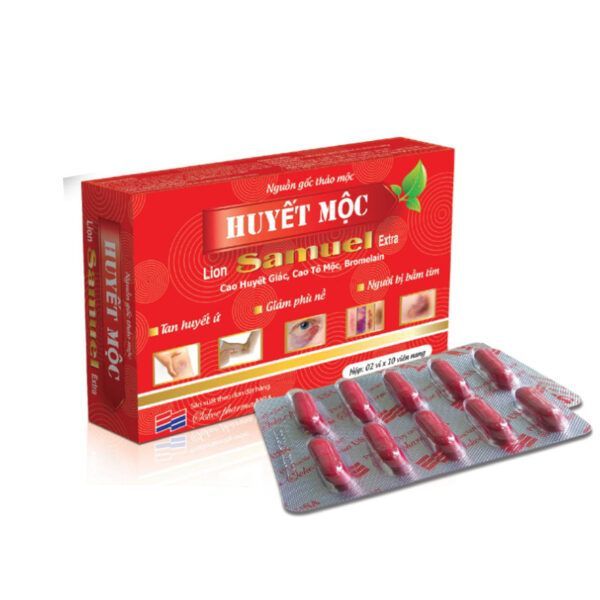 Huyết Mộc Lion Samuel Extra Hộp 20 Viên - Tiêu Tan Huyết Ứ