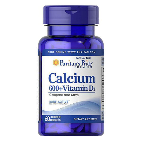 Calcium Carbonate 600 mg + Vitamin D 125 iu Time Release lọ 60 viên