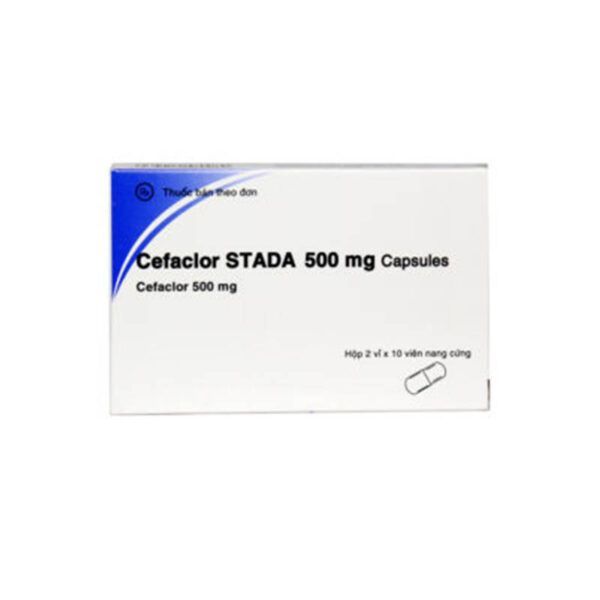 Cefaclor Stada 500mg hộp 20 viên -Điều trị trong các nhiễm khuẩn cấp tính và mạn tính do các vi khuẩn nhạy cảm