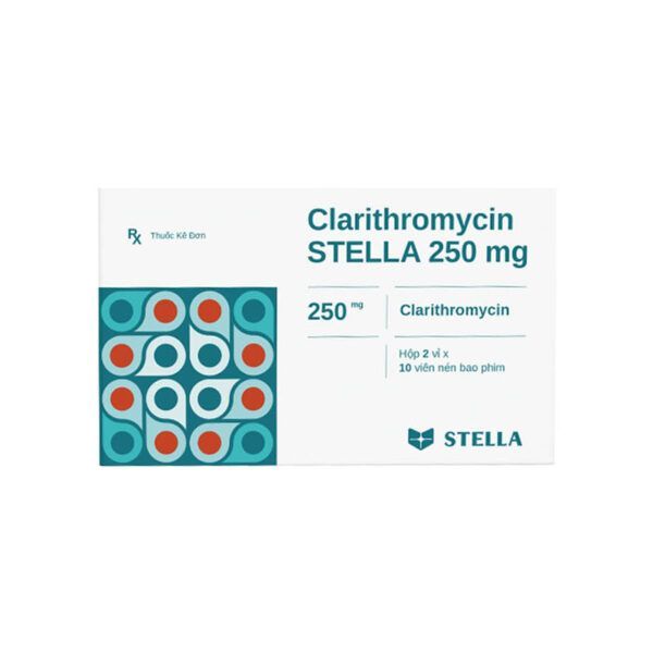 Clarithromycin Stella 250 mg hộp 20 viên