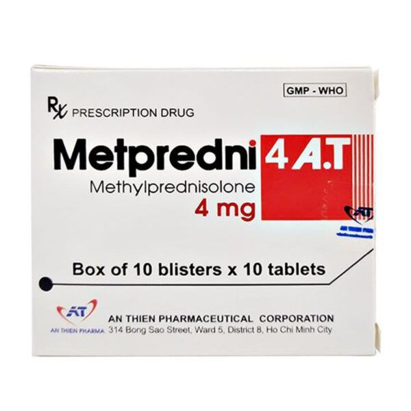 Metpredni 4 A.T Hộp 100 Viên