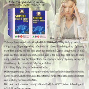 Super Brain & Heart Hộp 100 Viên - Thành phần công dụng