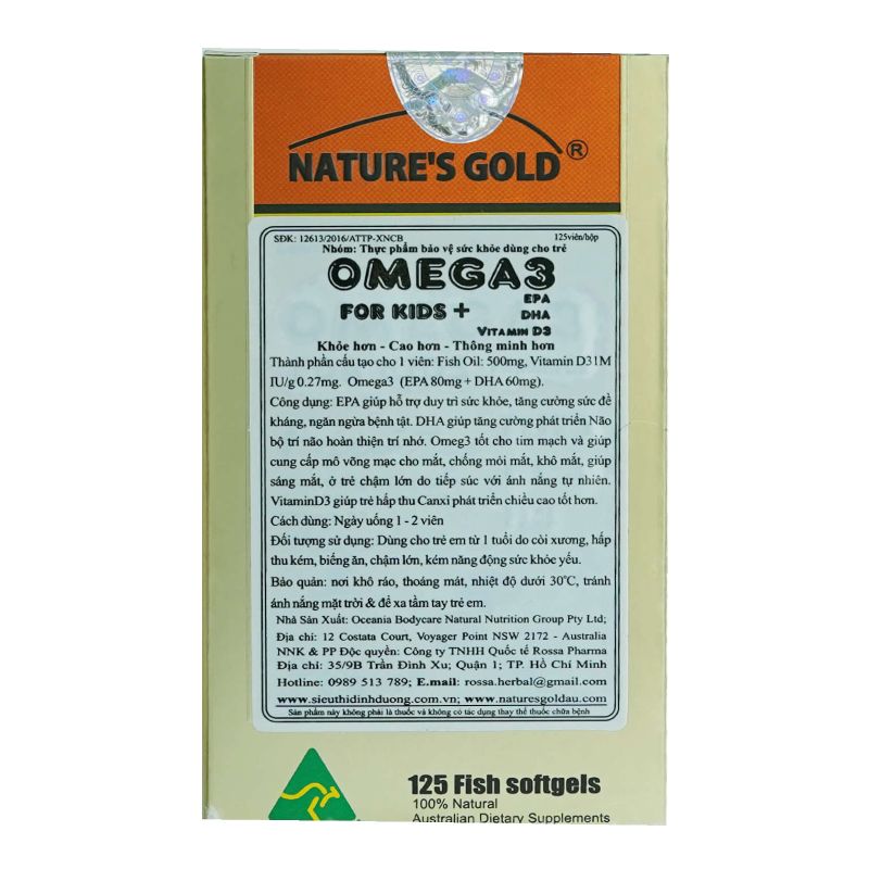 Nature’s Gold Omega 3 Hộp 125 Viên - Thành Phần Công Dụng 