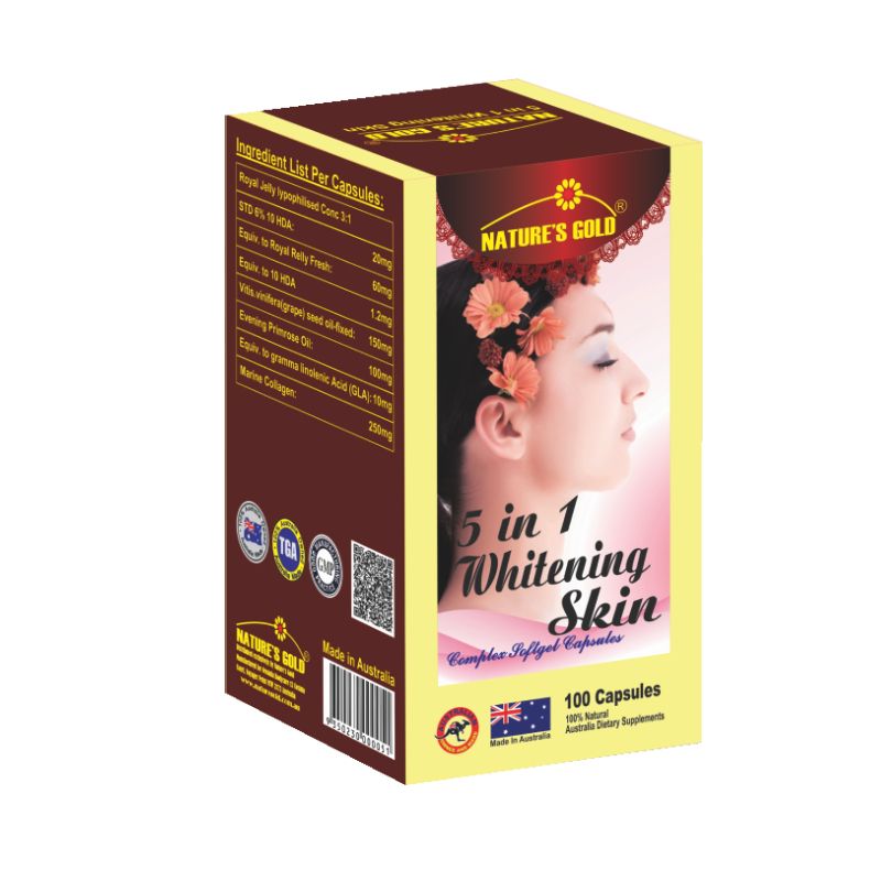 Whitening Skin 5 In 1 Lọ 100 Viên - Làm Trắng Da Từ Bên Trong