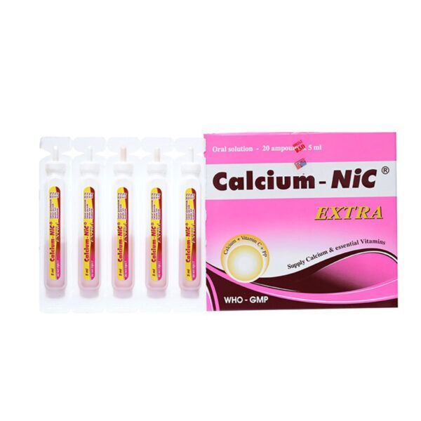 Calcium Nic Extra Hộp 20 ống - Thuốc bổ sung vitamin và khoáng chất