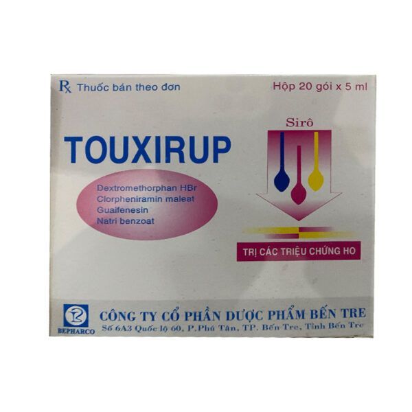 Touxirup Hộp 20 gói - Trị ho do cảm lạnh, cúm, lao, viêm phổi