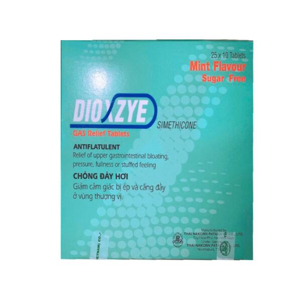 Dioxzye Hộp 250 Viên - Giảm Các Triệu Chứng Đầy Hơi