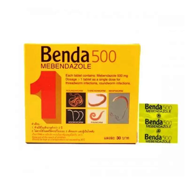 Benda 500 Hộp 1 Viên - Điều Trị Nhiễm Giun Chỉ, Giun Đũa...