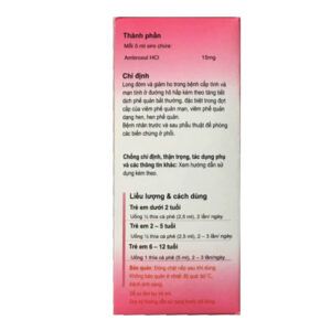 Izac Syrup Chai 60ml - Thành Phần Công Dụng