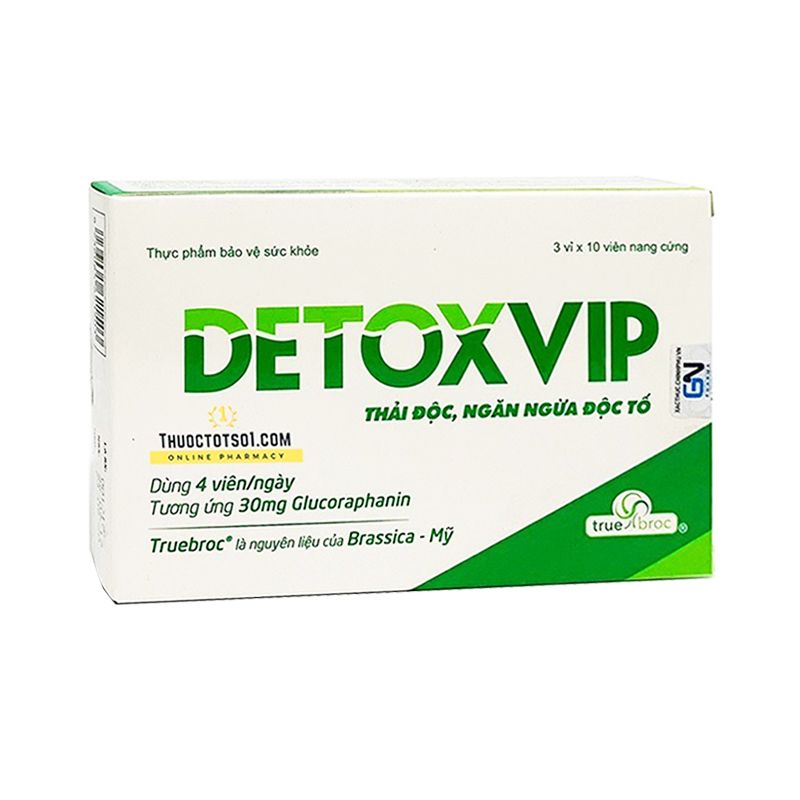 Detoxvip Hộp 30 Viên - Tăng Sức Đề Kháng, Chống Oxy Hóa