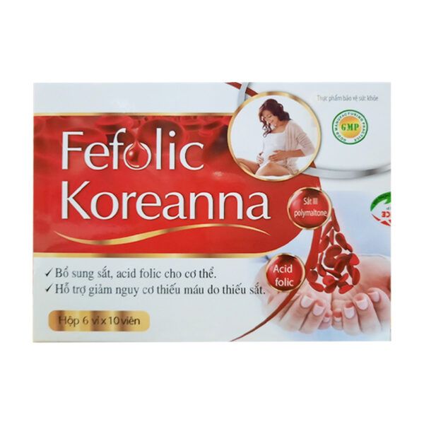 Fefolic Koreanna Hộp 60 Viên - Bổ Sung Sắt, Acid Folic Cho Cơ Thể