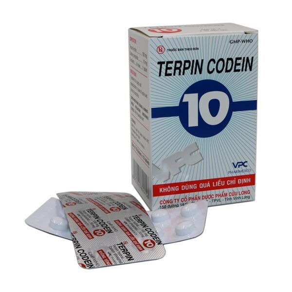 Terpin Codein 10mg Hộp 100 Viên - Trị Ho, Long Đờm