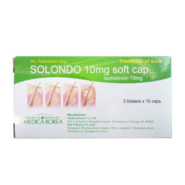 Solondo 10mg Hộp 30 Viên - Điều Trị Mụn Trứng Cá