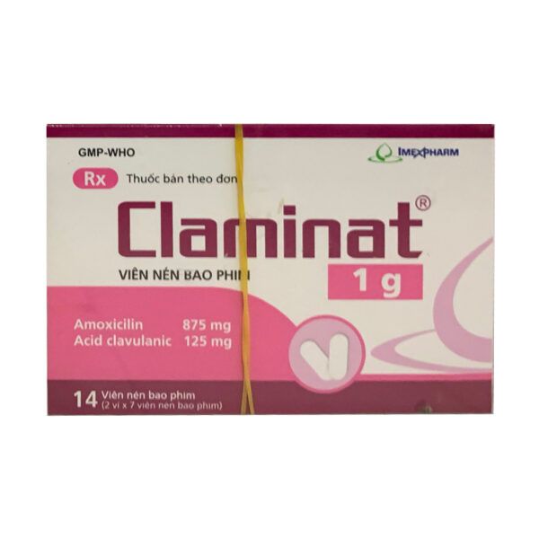 Claminat 1g Hộp 14 Viên - Trị Nhiễm Khuẩn Đường Hô Hấp