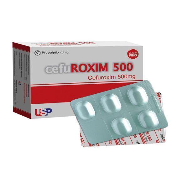 Cefuroxim 500 Hộp 30 Viên - Trị Vi Khuẩn Nhạy Cảm Với Thuốc