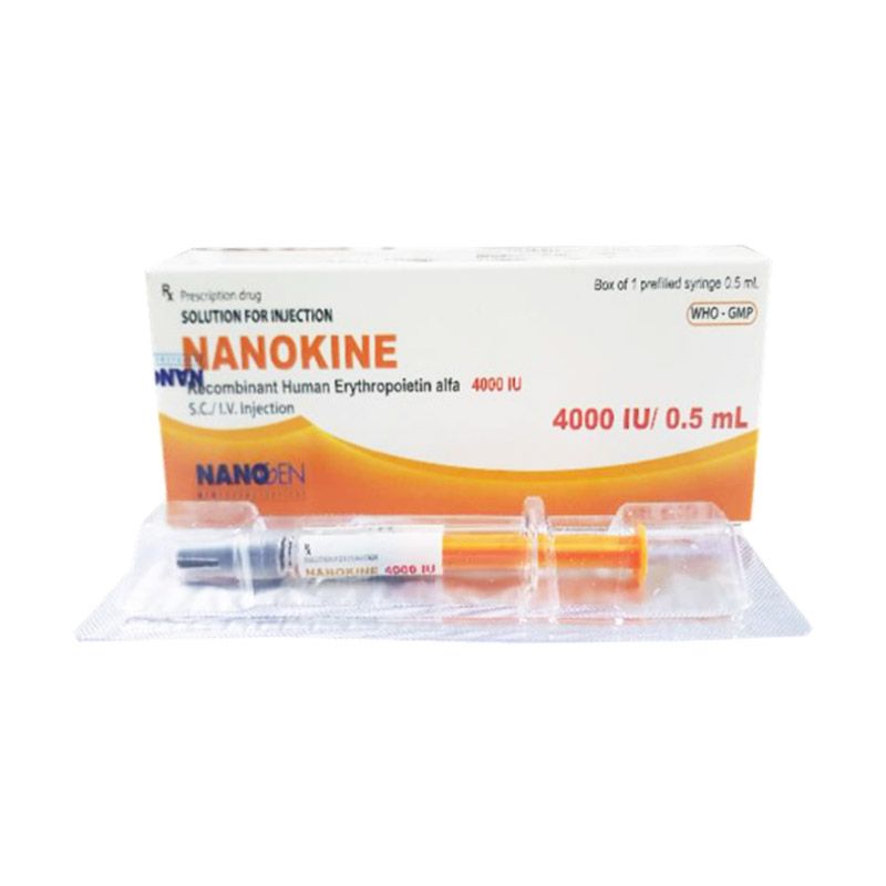 Nanokine 4000 Hộp 1 Bơm Tiêm 0,5ml - Điều Trị Thiếu Máu
