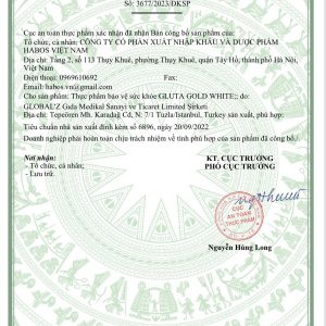 Giấy tiếp nhận Gluta Gold White